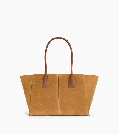 Le Tanneur Grand Sac Cabas Elena En Refente De Velours In Marron Tan