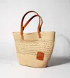 Le Tanneur Grand Sac Cabas Le Nattier En Cuir Lisse Semi-végétal Et Raphia