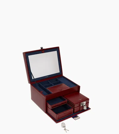Le Tanneur Grande Boîte À Bijoux En Cuir In Red
