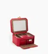 Le Tanneur Large Jewellery Box With Leather T-clasp In Red