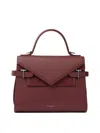 Le Tanneur Medium Emilie Double-flap Tote Bag In Burgundy