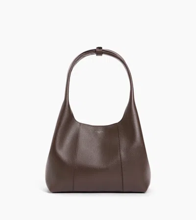 Le Tanneur Juliette Medium-sized Shoulder Bag In Grained Leather In Brown Arabica