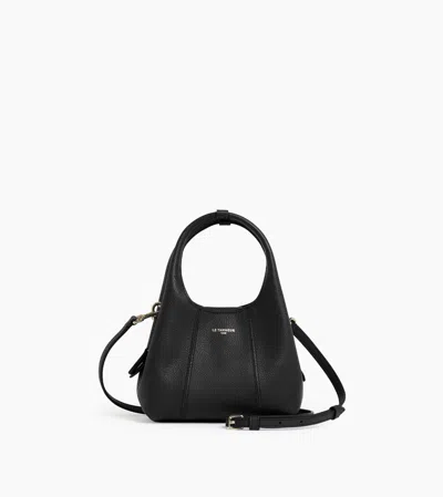 Le Tanneur Juliette Mini Handbag In Grained Leather In Black
