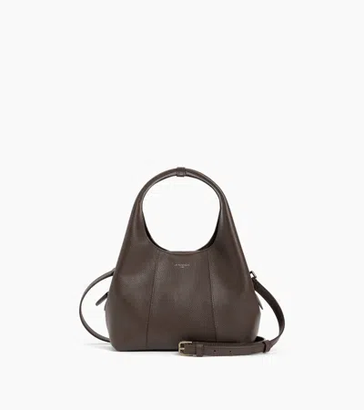 Le Tanneur Juliette Small Handbag In Grained Leather In Brown Arabica