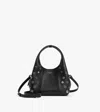 Le Tanneur Juliette Small Handbag In Smooth Leather With Studs In Black