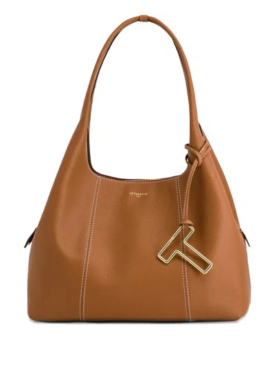 Le Tanneur Juliette Zip Shoulder Bag In Brown