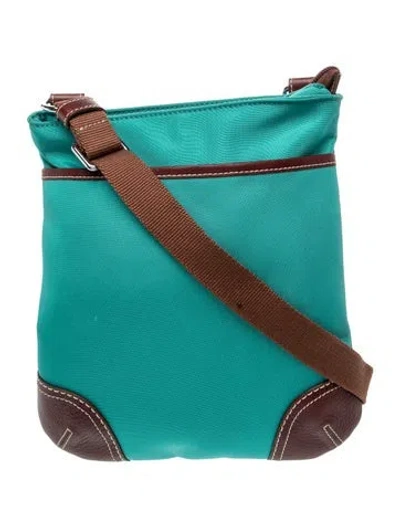 Pre-owned Le Tanneur Leather Crossbody Bag In Blue/green