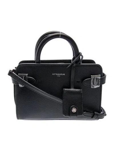 Pre-owned Le Tanneur Leather Top Handle Bag In Black
