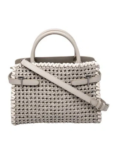 Pre-owned Le Tanneur Leather Top Handle Bag In Grey