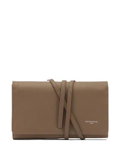 Le Tanneur Logo-print Wrap-around Clutch Bag In Blue