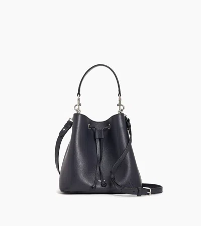 Le Tanneur Louise Bucket Bag In Grained Leather In Blue