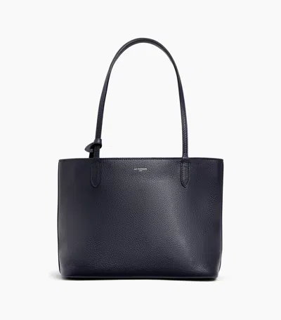 Le Tanneur Louise Small Tote Bag In Grained Leather In Blue
