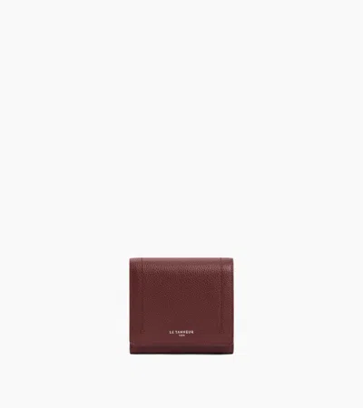 Le Tanneur Louison Small Wallet With Flap In Grained Leather In Revolution Red