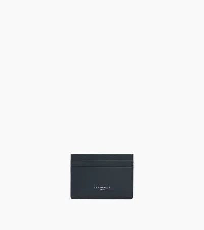 Le Tanneur Lucien Card Holder In Bonded Leather In Twilight Blue