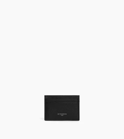 Le Tanneur Lucien Card Holder In Grained Leather In Black
