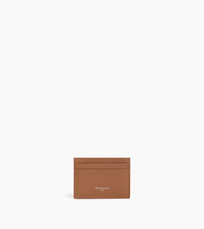 Le Tanneur Lucien Card Holder In Grained Leather In Tan Brown