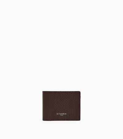 Le Tanneur Lucien Horizontal Zipped Wallet Signature T Leather In Brown Arabica