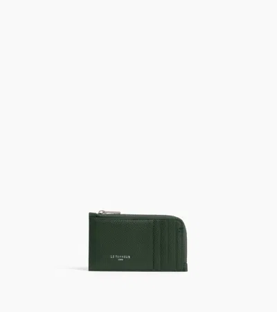 Le Tanneur Lucien Large Zipped Card Holder In Grained Leather