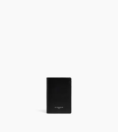 Le Tanneur Lucien Small Card Holder In Bonded Leather In Black