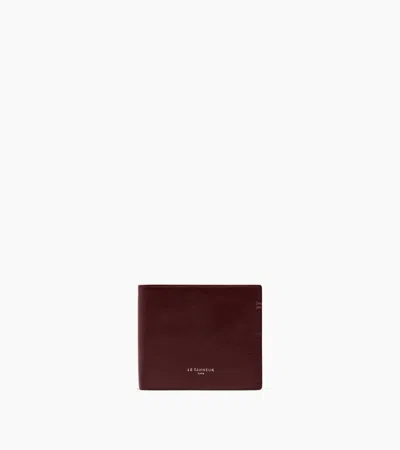 Le Tanneur Lucien Two-fold Wallet With Flap In Oiled Leather