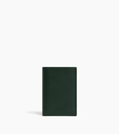 Le Tanneur Martin Vertical Card Holder In Smooth Leather In Green Malachite Arabica