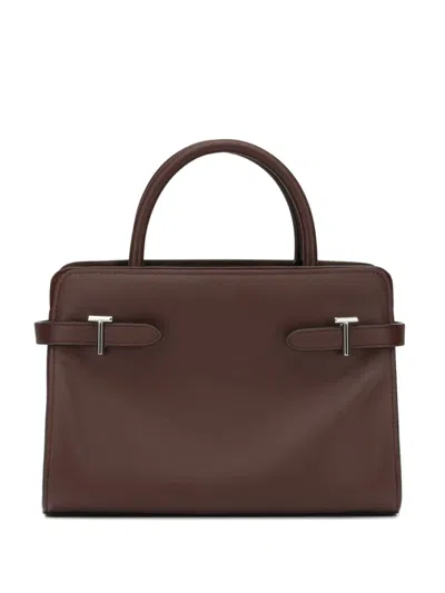 Le Tanneur Emie Medium Handbag In Smooth Leather And Nubuck In Brown