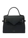 Le Tanneur Medium Emilie Flap Top-handle Tote Bag In Black