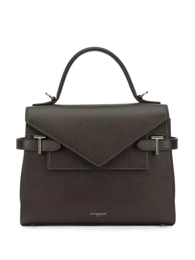 Le Tanneur Structured Top Handle Shoulder Bag In Brown