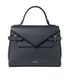 Le Tanneur Medium Grained Leather Double Flap Tote