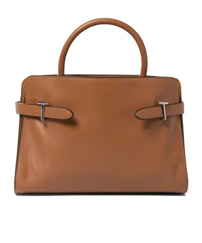 Le Tanneur Medium Smooth Leather And Suede Tote