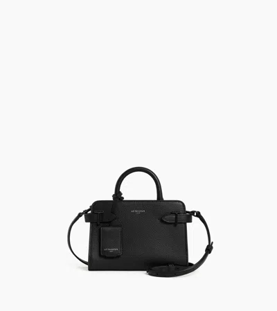 Le Tanneur Mini Sac À Main Emilie En Cuir Grainé In Black