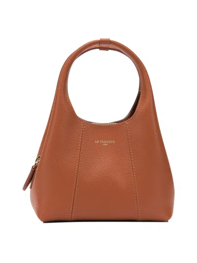 Le Tanneur Orange Leather Handbag In Brown