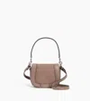 Le Tanneur Ella Small Cross Body Bag In Grained Leather And Nubuck In Gray