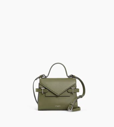 Le Tanneur Petit Sac À Main Double Rabat Emilie En Cuir Grainé In Green