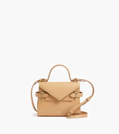 Le Tanneur Petit Sac À Main Double Rabat Emilie En Cuir Grainé In Gray