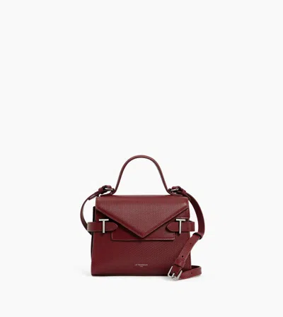 Le Tanneur Petit Sac À Main Double Rabat Emilie En Cuir Signature T In Red