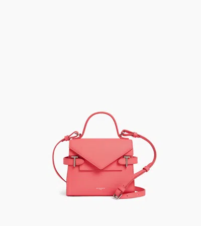 Le Tanneur Petit Sac À Main Double Rabat Emilie En Cuir Signature T In Pink