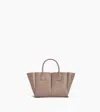 Le Tanneur Elena Small Handbag In Grained Leather In Gray