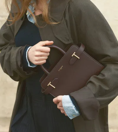 Le Tanneur Petit Sac À Main Emilie En Cuir Grainé In Marron Arabica