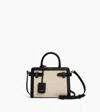 Le Tanneur Petit Sac À Main Emilie En Toile Coton Et Cuir Lisse In Black