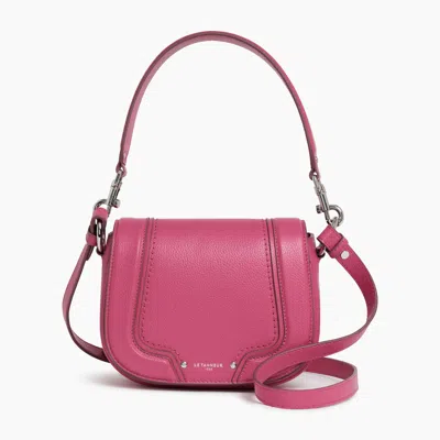 Le Tanneur Small Ella Crossbody Bag In Grained Leather In Pink