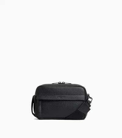 Le Tanneur Petit Sac Bandoulière Noah En Cuir Grain Buffle Et Cuir Lisse In Black