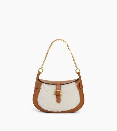 Le Tanneur Petit Sac Bandoulière Pia En Cuir Lisse Et Peau Lainée In Brown
