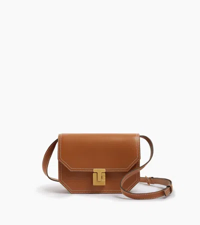 Le Tanneur Petit Sac Bandoulière Rose En Cuir Lisse In Brown