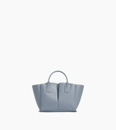 Le Tanneur Elena Small Tote Bag In Grained Leather In Blue