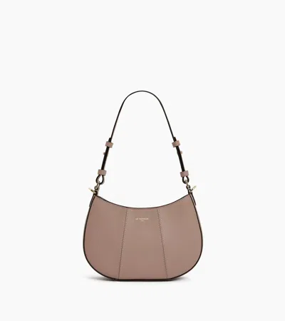 Le Tanneur Petit Sac Demi-lune Juliette En Cuir Grainé In Gray