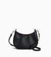 Le Tanneur Juliette Small Half-moon Bag In Grained Leather In Black