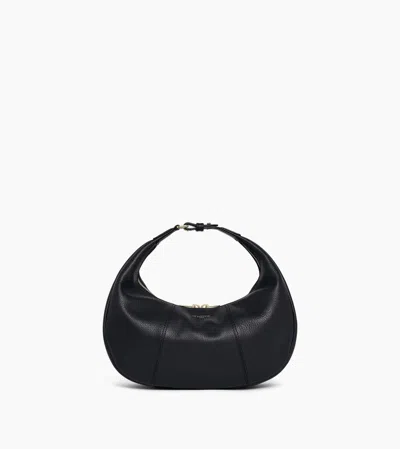 Le Tanneur Petit Sac Hobo Juliette En Cuir Grainé In Black