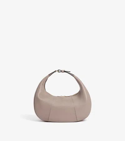 Juliette Small Hobo Bag In Grained Leather In Gray from Le Tanneur