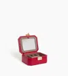 Le Tanneur Small Jewellery Box With Leather T-clasp In Red